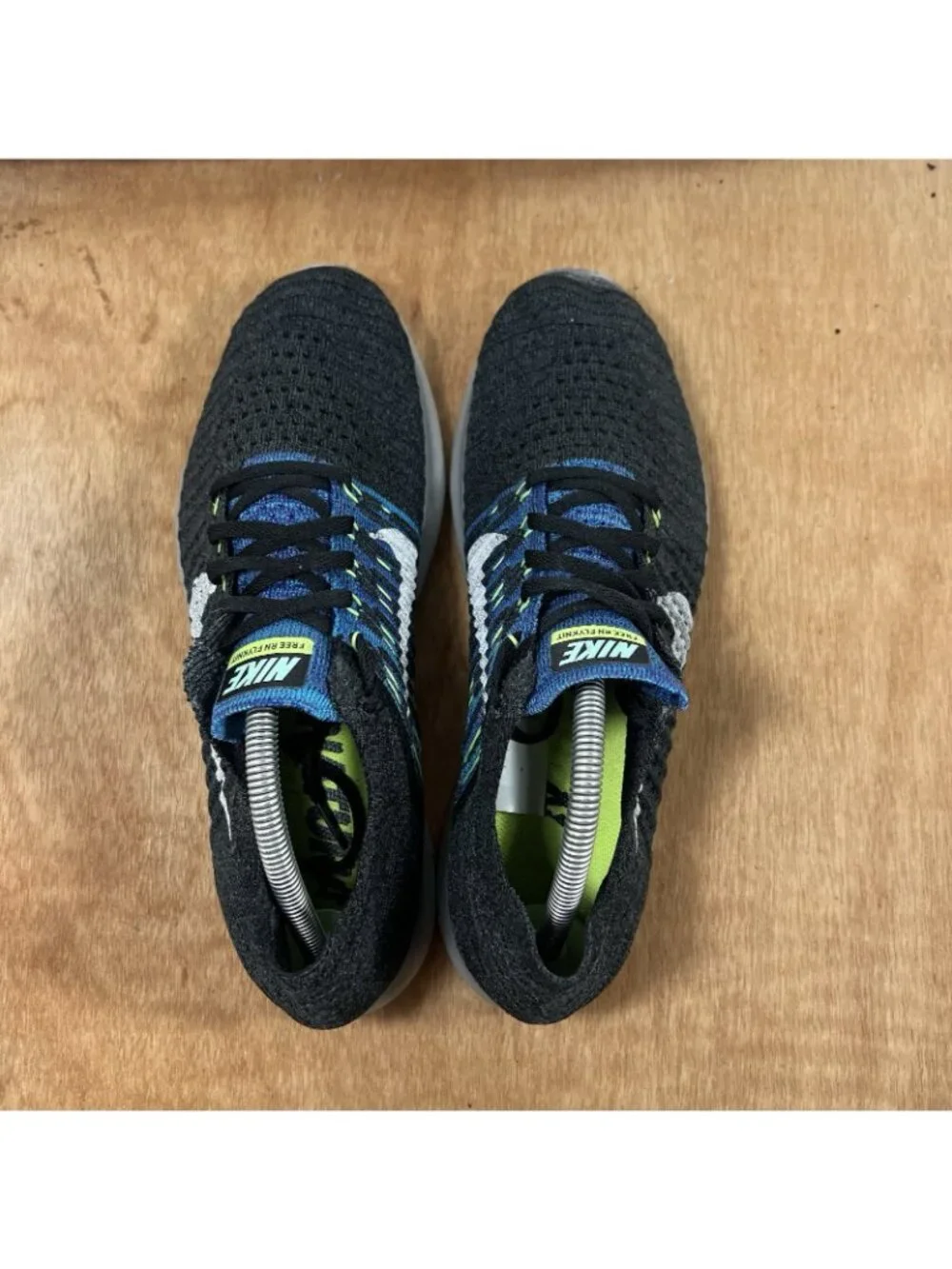 Nike Free RN Flyknit Shoes Mens 10.5 Blue Black Road Running Athletic Sneakers